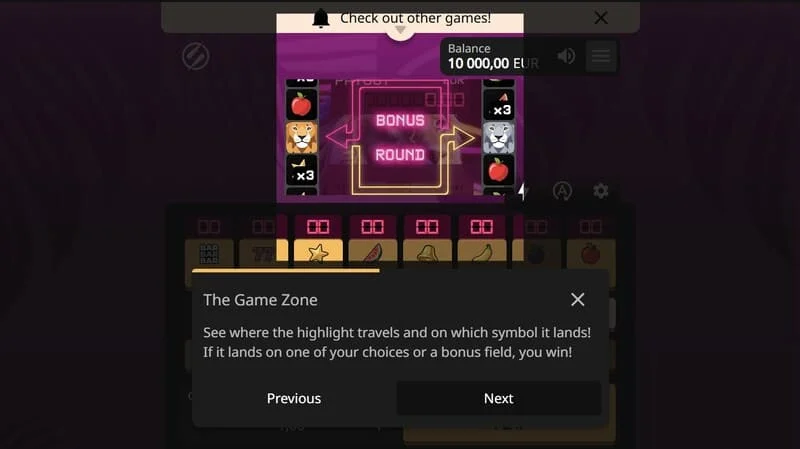 Lion Zama Fruits Bonus Spins - pengumpulan simbol Scatter dan pemicu mode khusus